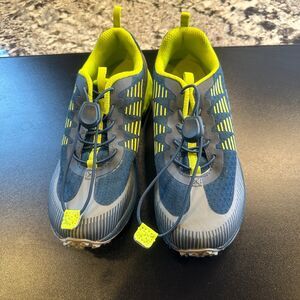 Merrell Kids’ Hiking Shoes Quantum Grip, 3D Textile, Bungee Lace Navy/Hi Viz S 3